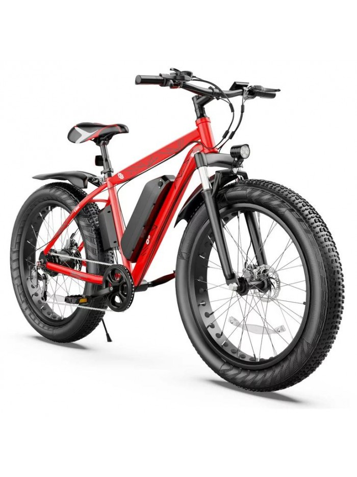 Gocio 500W Adult Electric Bike Fat Tire Ebike, 26" 4.0inch Electric Mountain Bike with 48V Battery, up to 50Miles/19Mph, Suspension Fork, 7 Speed Electric Bicycle for Adults Women Men