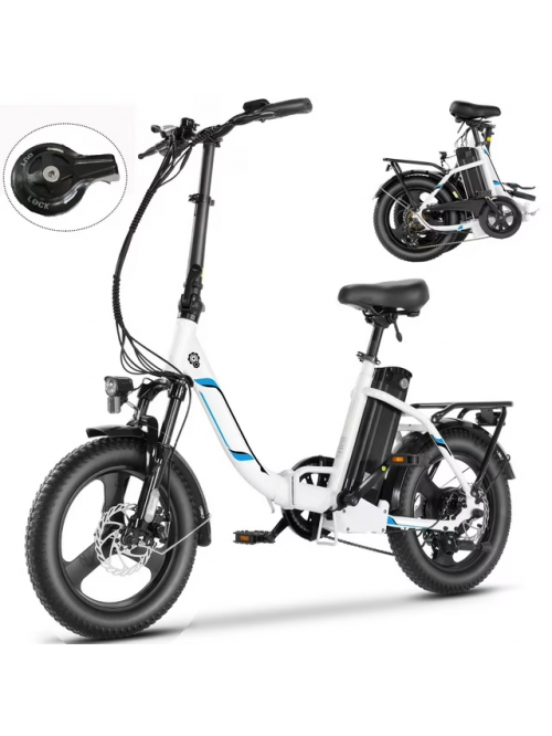 Elifine 16x3.0 Fat Tire Electric Bike for Adults F...