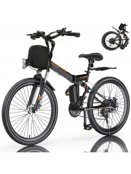Elifine 26 In. Folding Mountain Electric Bike for ...
